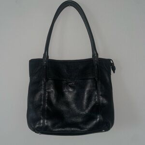 Lodis Black Leather Tote Bag